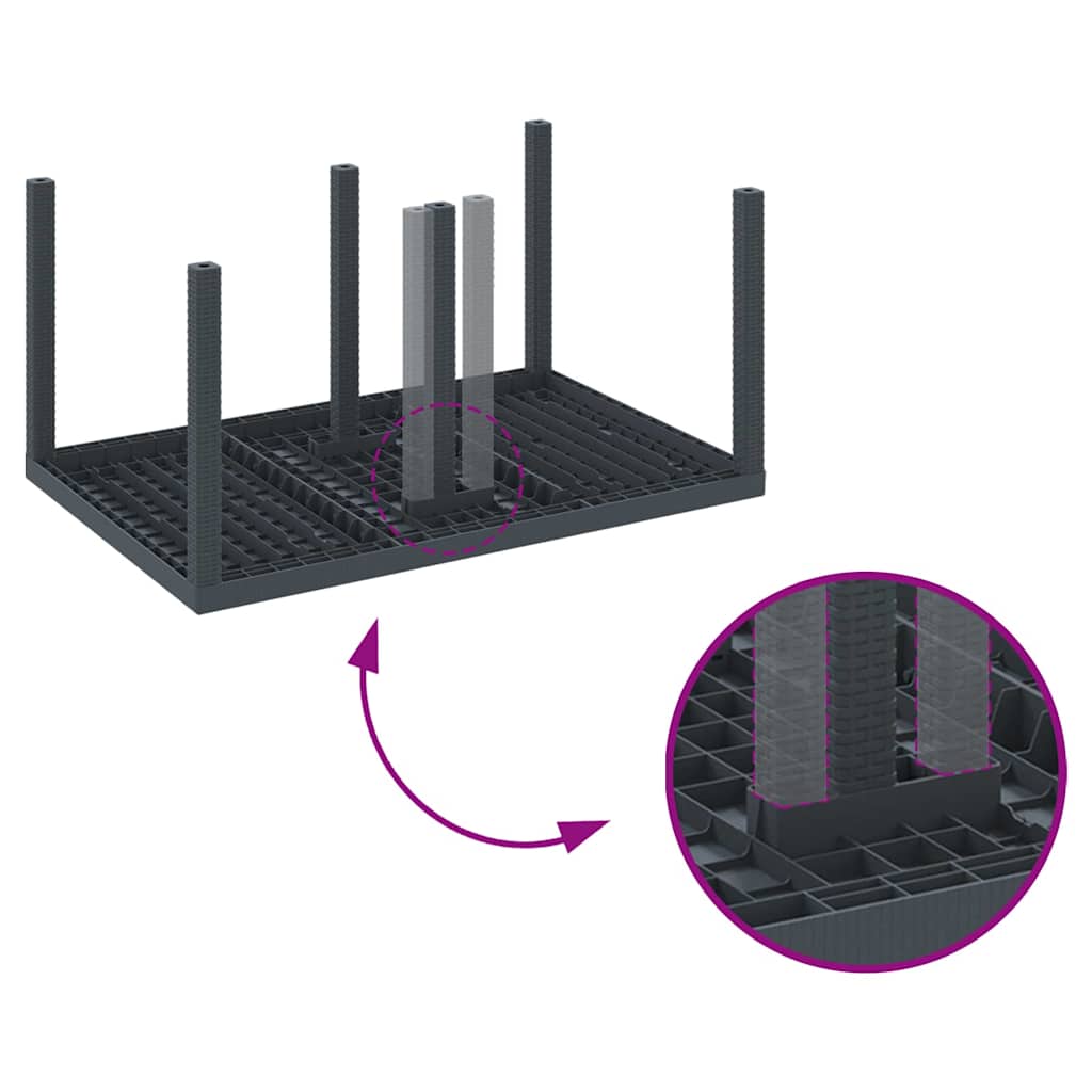 Set de Dining pentru Grădină 5 pcs Antracit 150 x 100 x 73 cm GartenMobel Dekor