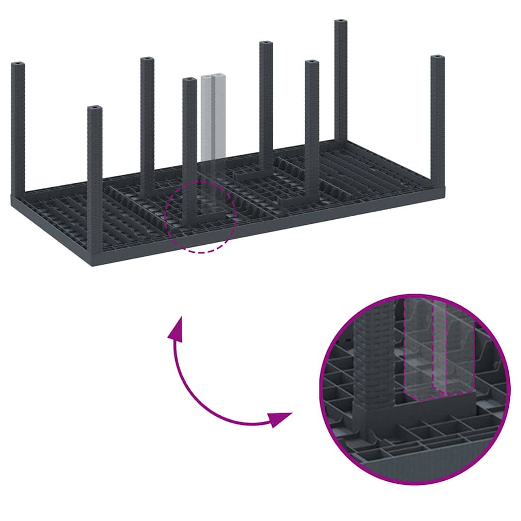 Set de dining din grădină 7 pcs Antracit 200 x 100 x 73 cm GartenMobel Dekor