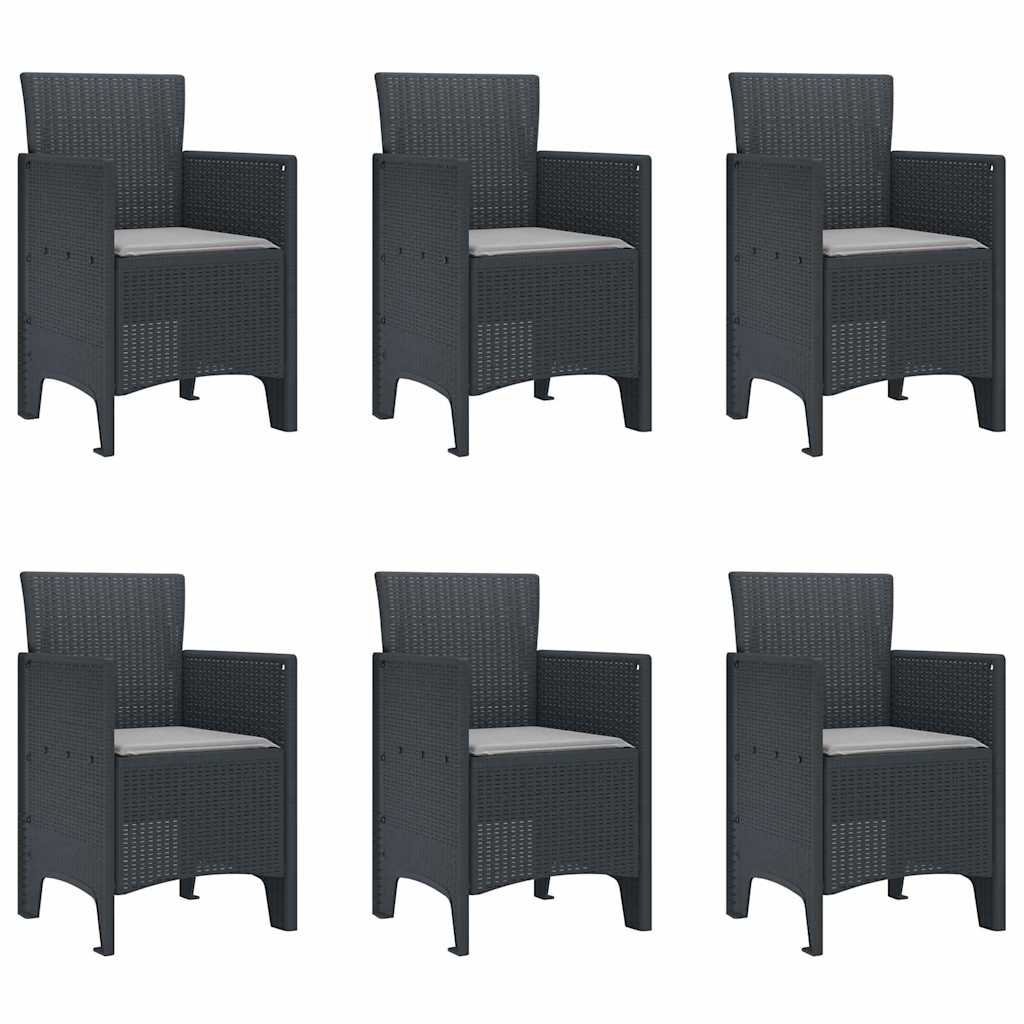 Set de dining din grădină 7 pcs Antracit 200 x 100 x 73 cm GartenMobel Dekor