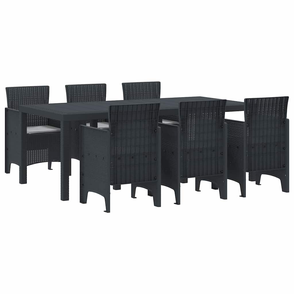Set de dining din grădină 7 pcs Antracit 200 x 100 x 73 cm GartenMobel Dekor