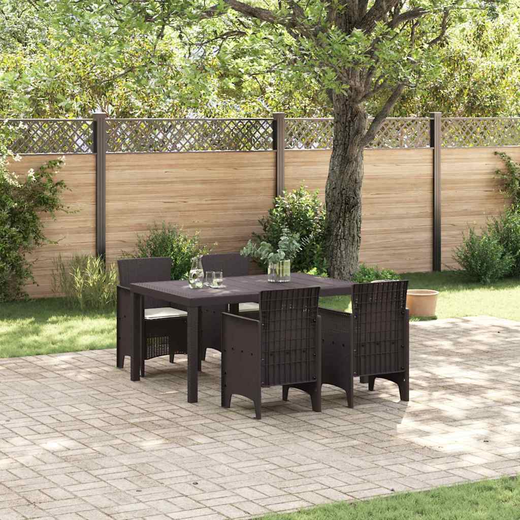 Set masă grădină 5 pcs Maro 150 x 100 x 73 cm Plastic GartenMobel Dekor