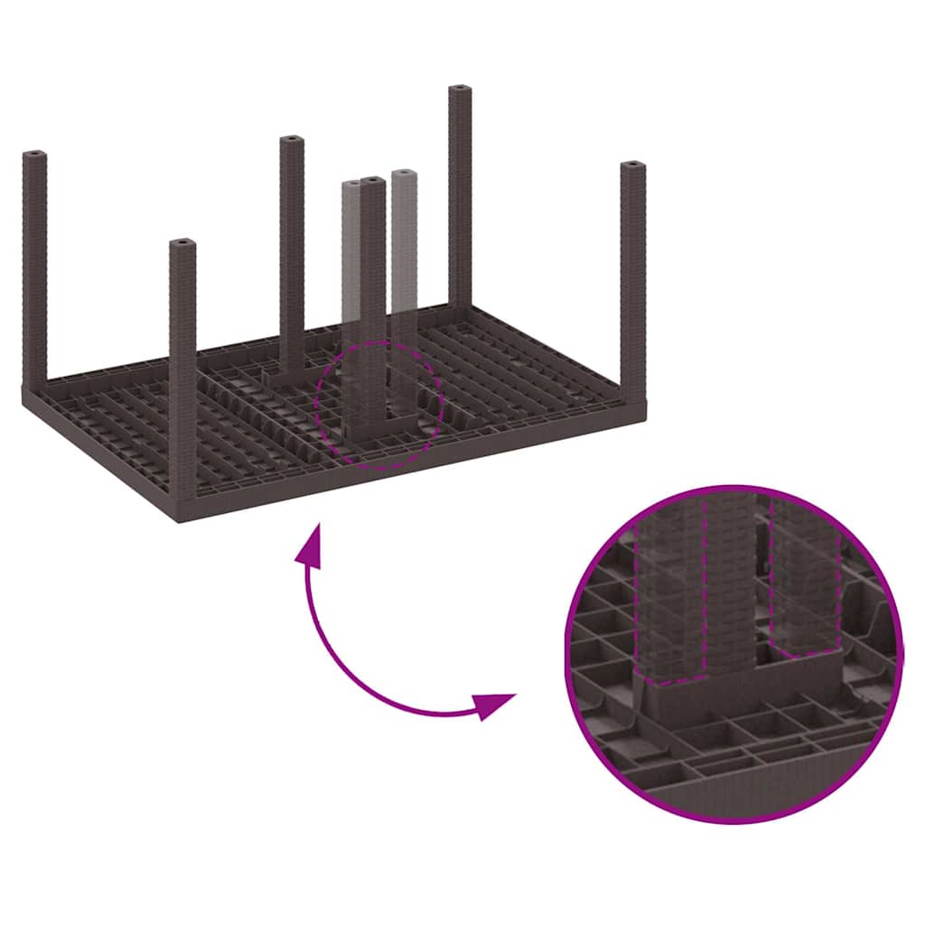 Set masă grădină 5 pcs Maro 150 x 100 x 73 cm Plastic GartenMobel Dekor