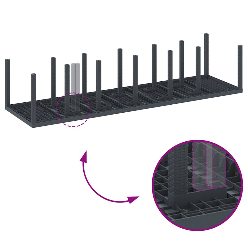 Set mese grădină 15 pcs Antracit Set 14 persoane GartenMobel Dekor