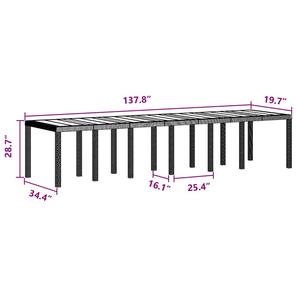 Set mese grădină 15 pcs Antracit Set 14 persoane GartenMobel Dekor