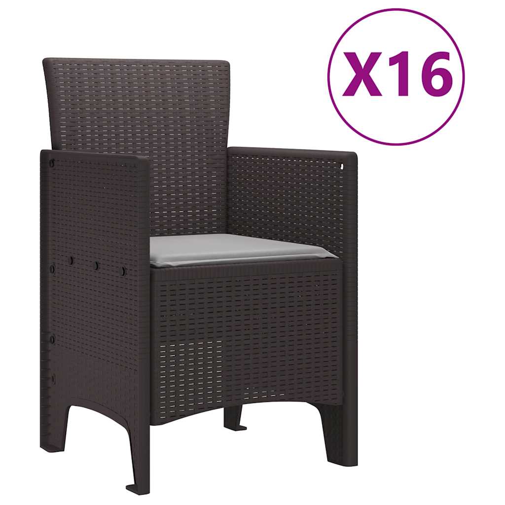 Set mese grădină 17 pcs Maro 16-Persoane Ratan / Metal GartenMobel Dekor