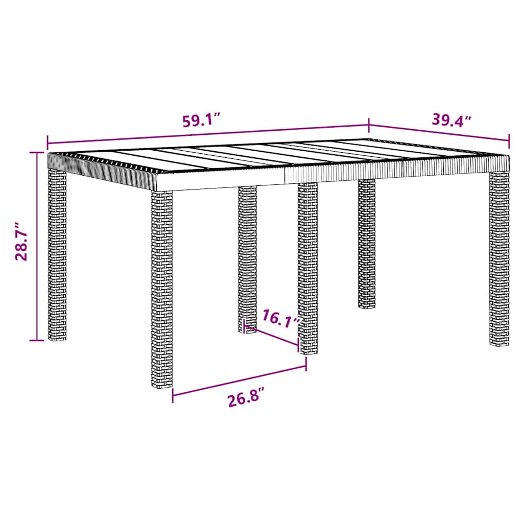Set mese grădină 5 pcs Maro Mediu Polipropilenă GartenMobel Dekor