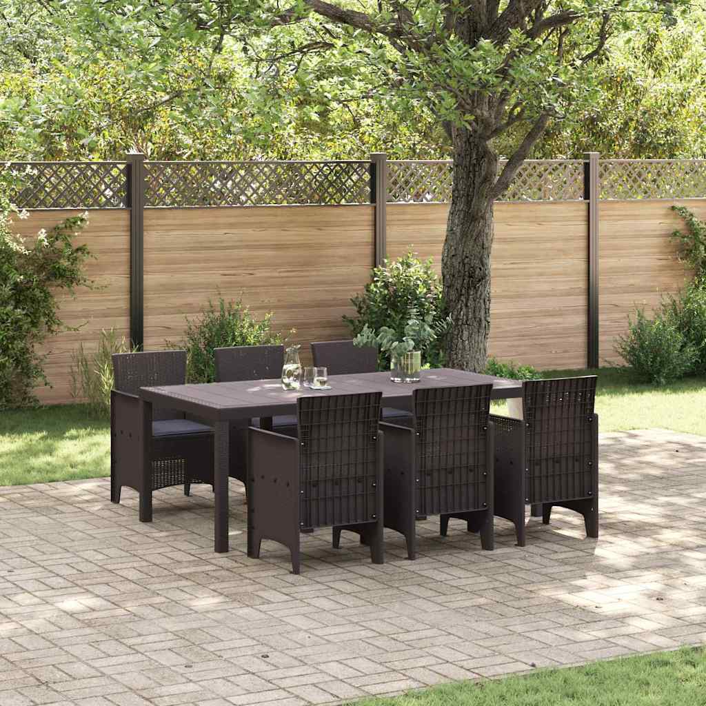 Set mese grădină 7 pcs Maro 200 x 100 x 73 cm Polipropilenă GartenMobel Dekor