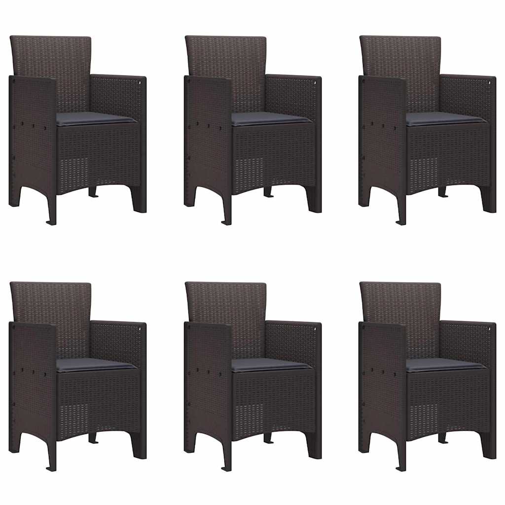 Set mese grădină 7 pcs Maro 200 x 100 x 73 cm Polipropilenă GartenMobel Dekor