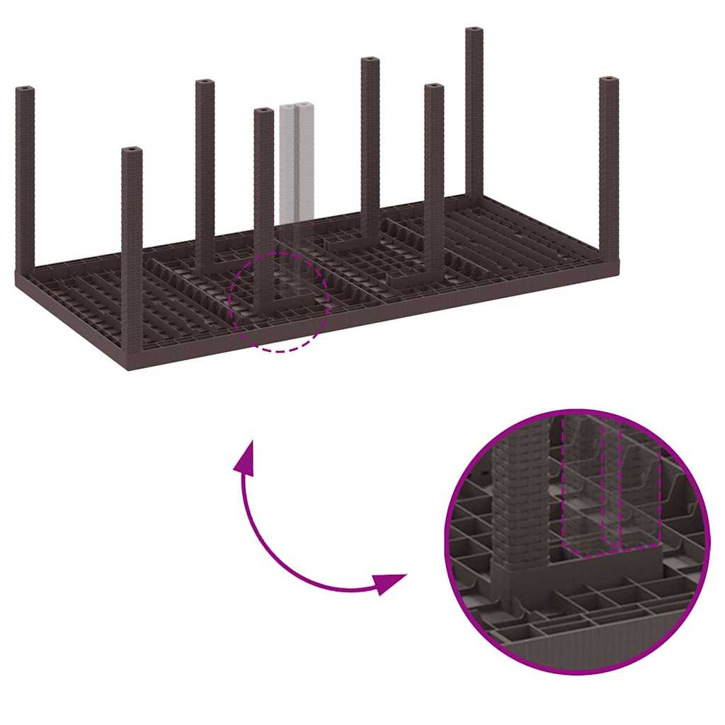 Set mese grădină 7 pcs Maro 200 x 100 x 73 cm Polipropilenă GartenMobel Dekor
