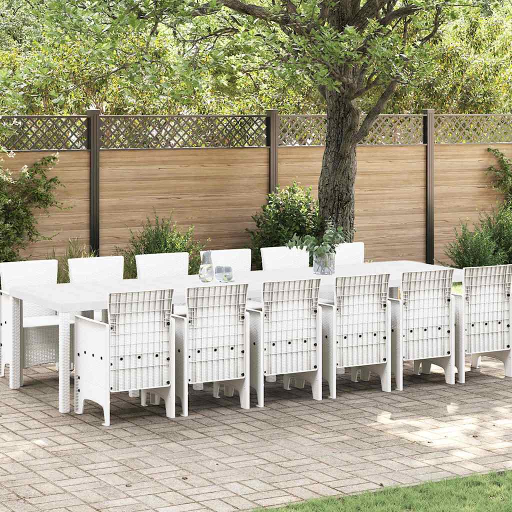Set Masă Grădină 13 pcs Alb Mari Plastic GartenMobel Dekor