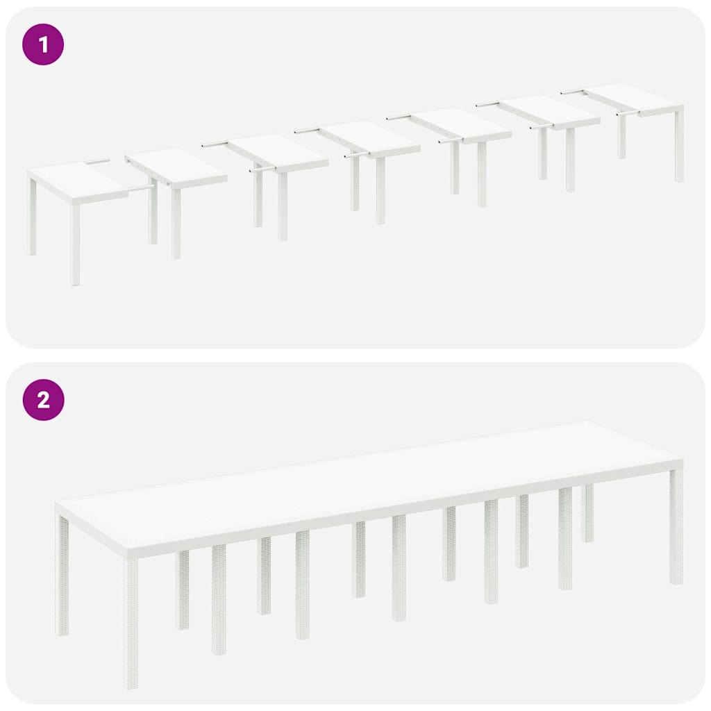 Set Masă Grădină 13 pcs Alb Mari Plastic GartenMobel Dekor