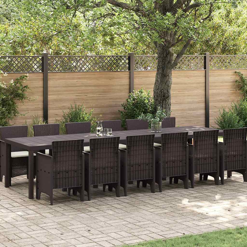 Set de dining pentru grădină 13 pcs Maro mare Ratan GartenMobel Dekor