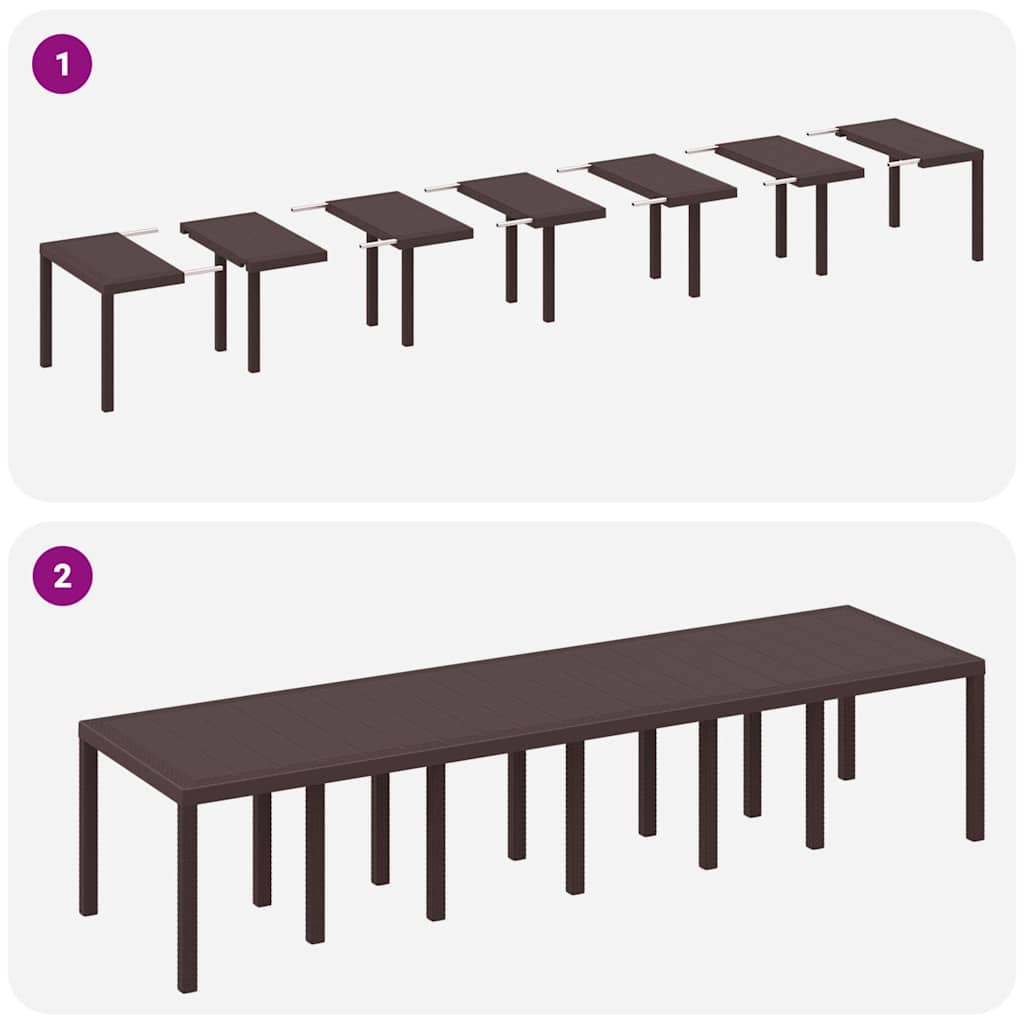 Set de dining pentru grădină 13 pcs Maro mare Ratan GartenMobel Dekor