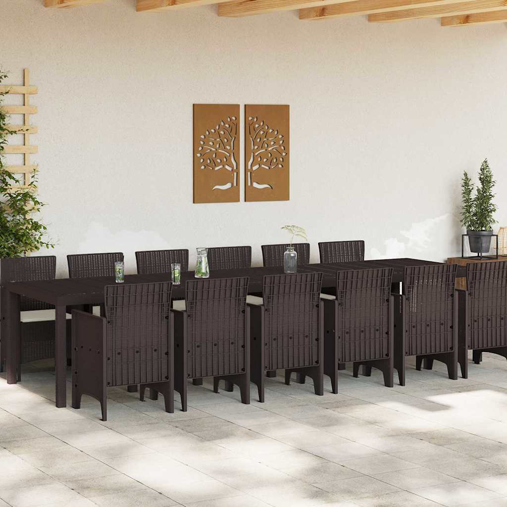 Set de dining pentru grădină 13 pcs Maro mare Ratan GartenMobel Dekor