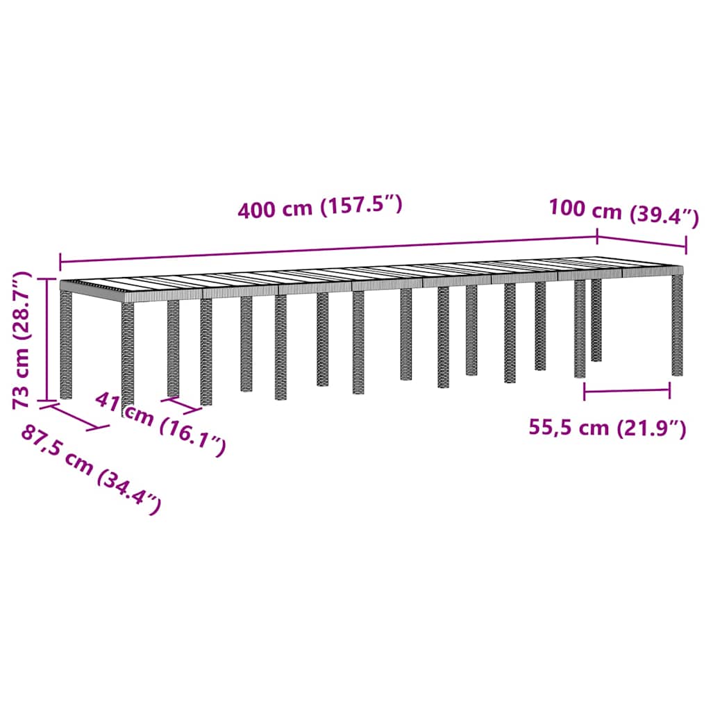Set de dining pentru grădină 15 pcs Gri deschis mare GartenMobel Dekor