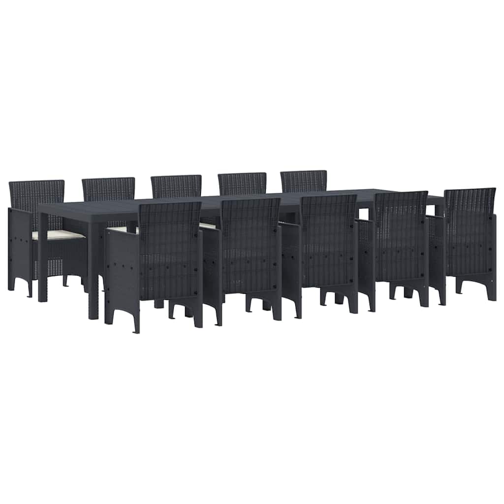 Set de masă pentru grădină 11 pcs Antracit și crem Mare GartenMobel Dekor