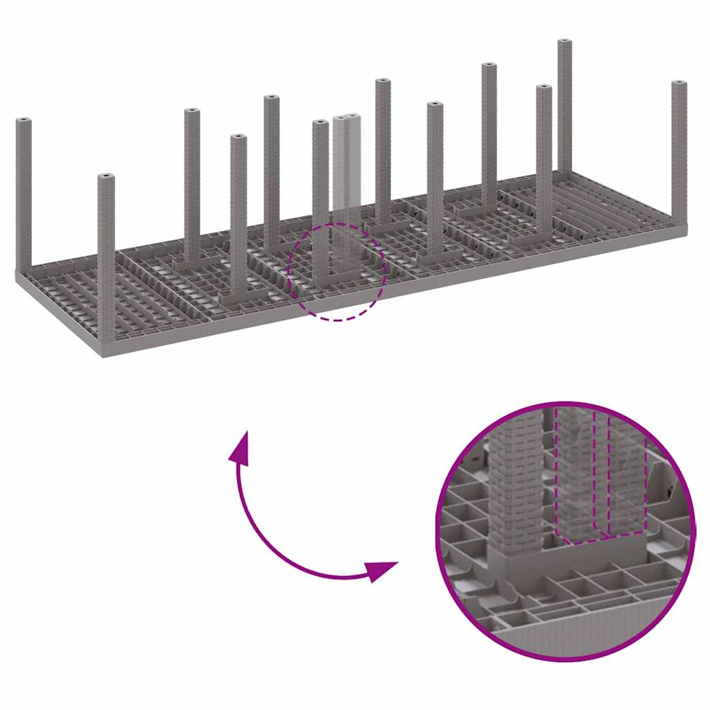 Set de masă pentru grădină 11 pcs Gri deschis Mare Rattan poli GartenMobel Dekor