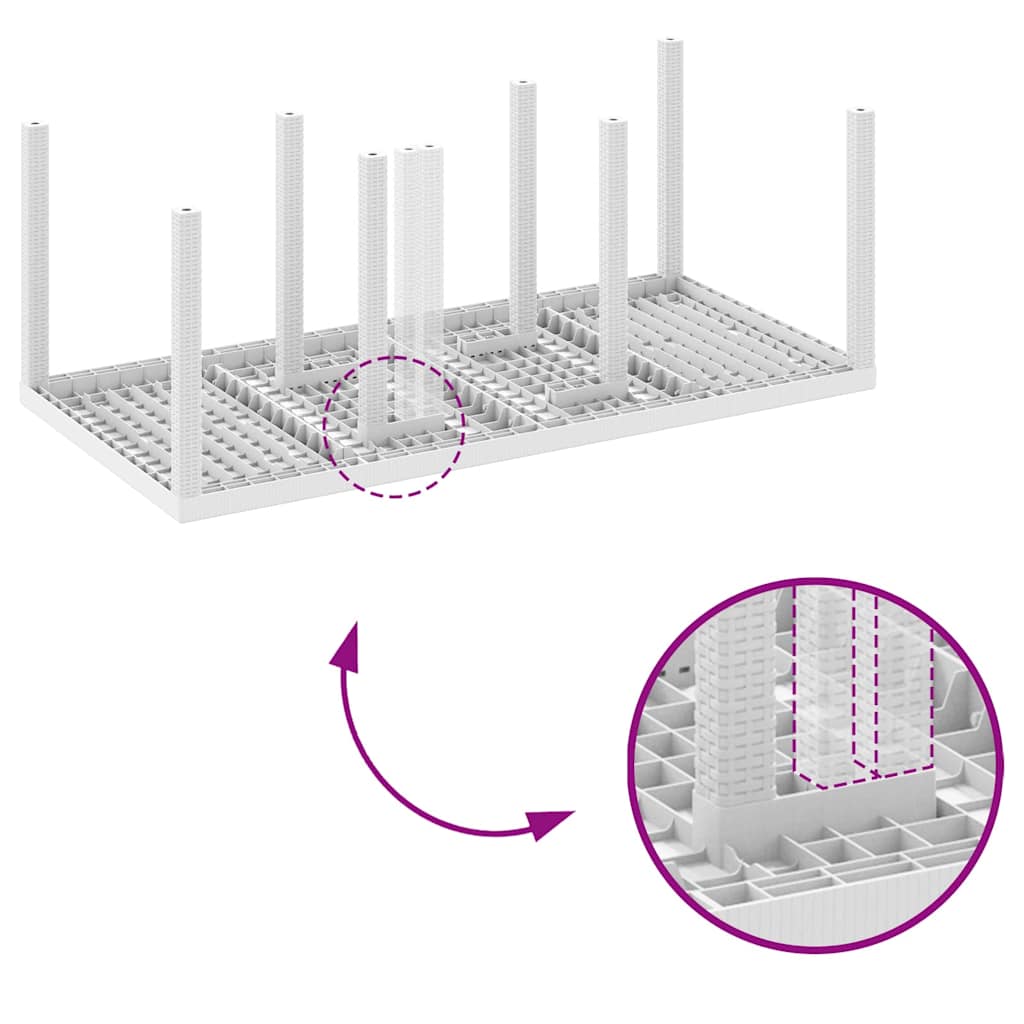 Set de masă pentru grădină 7 pcs Alb 200 x 100 x 73 cm GartenMobel Dekor