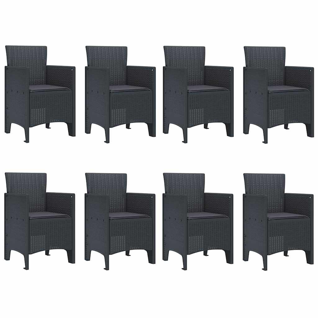 Set de masă pentru grădină 9 pcs Antracit 250 x 100 x 73 cm GartenMobel Dekor