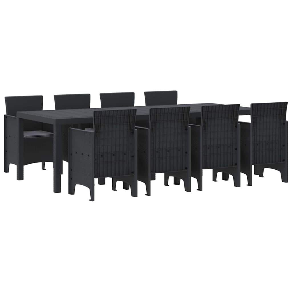 Set de masă pentru grădină 9 pcs Antracit 250 x 100 x 73 cm GartenMobel Dekor