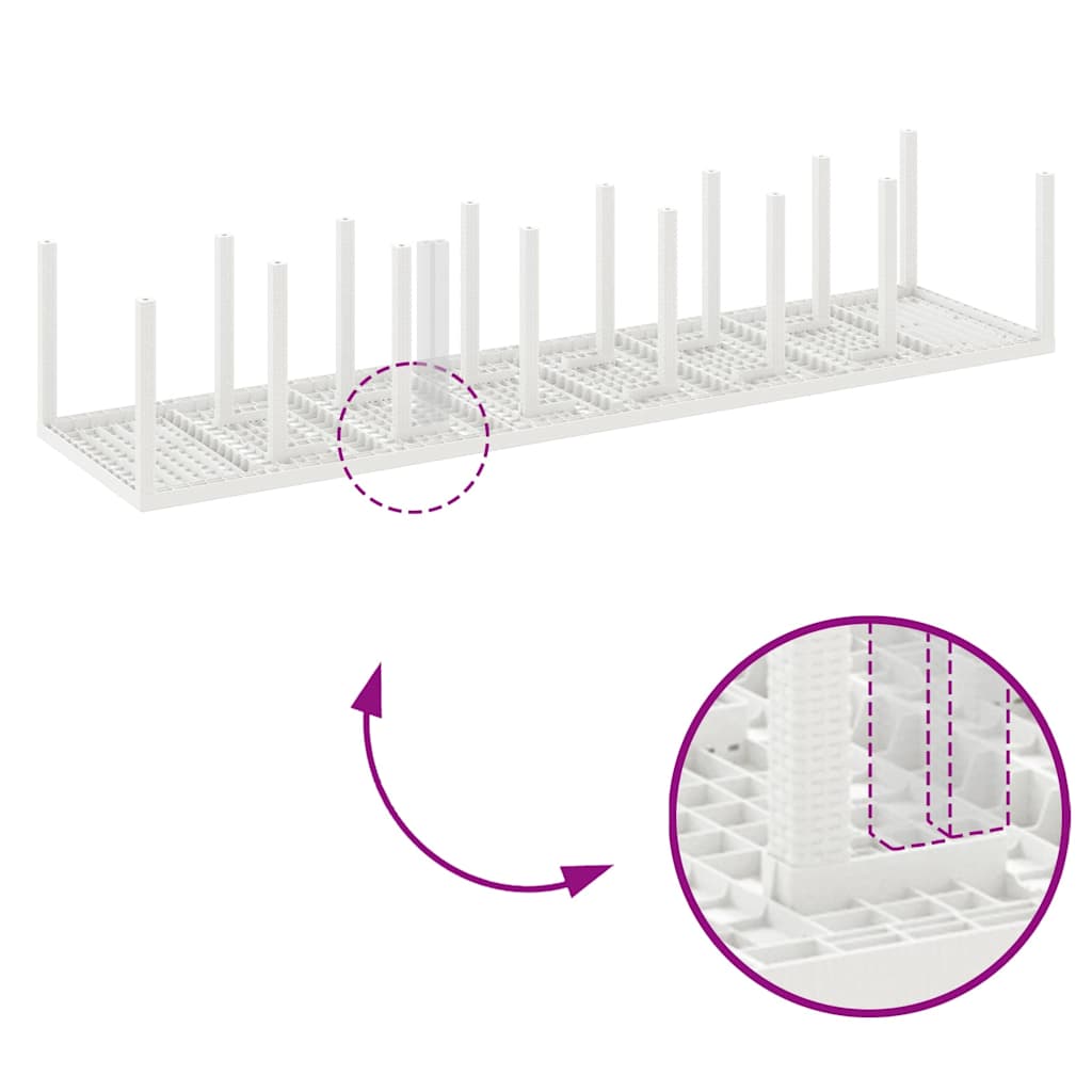 Set de mese pentru grădină 15 pcs Alb Mare Plastic GartenMobel Dekor