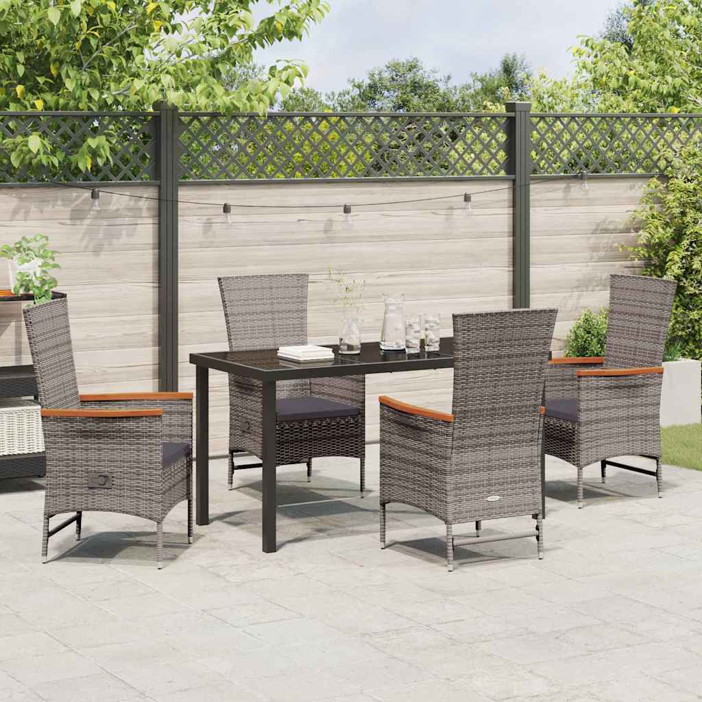 Scaune de Exterior 5 pcs Gri Gri închis 140 x 70 x 73 cm GartenMobel Dekor