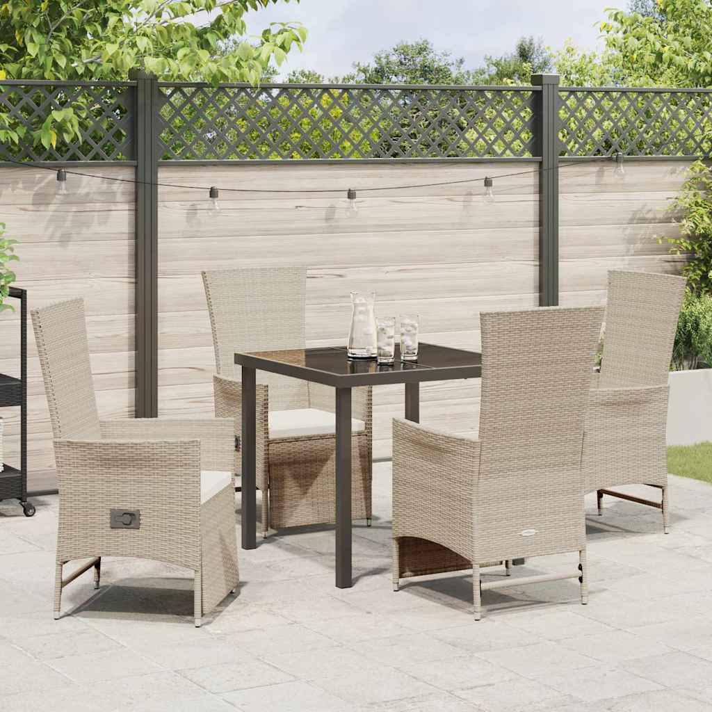 Scaune de Grădină Reclinabile 5 pcs Bej 80 x 80 x 73 cm GartenMobel Dekor