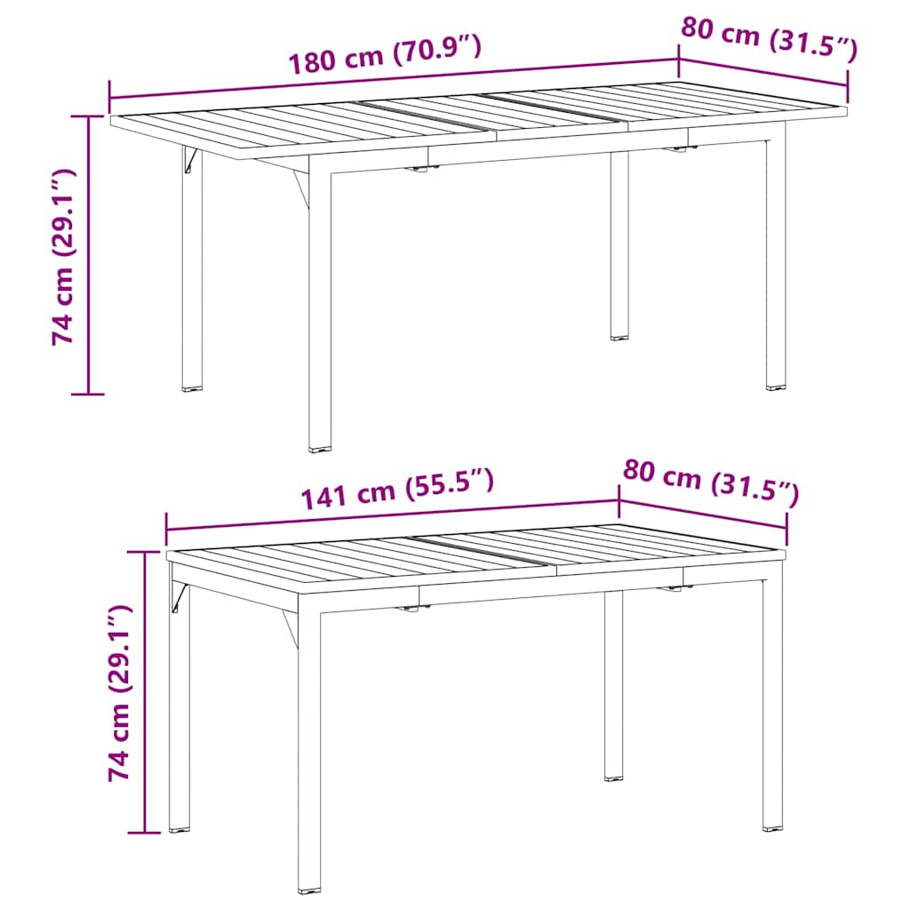 Set de Mese pentru Grădină Manual 7 pcs Negru Medie GartenMobel Dekor