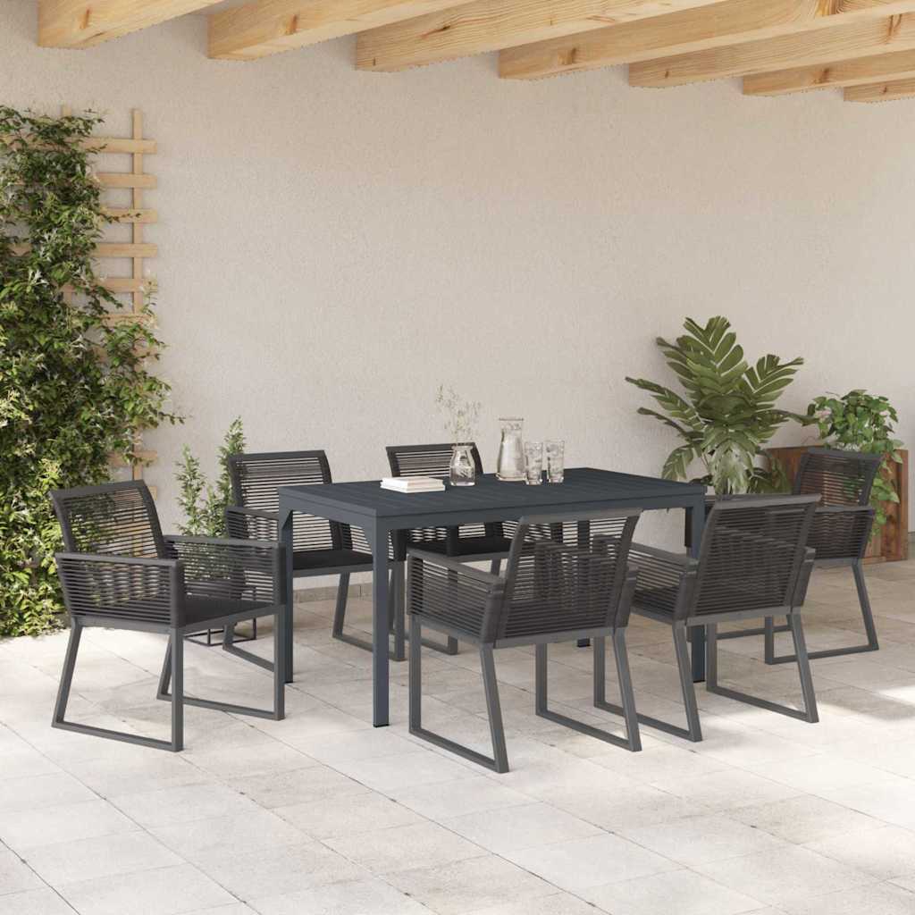 Set de Mese pentru Grădină Manual 7 pcs Negru Medie GartenMobel Dekor