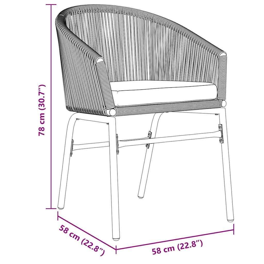 Set de mese grădină Manual 7 pcs Gri Mare Metal & Ratan GartenMobel Dekor