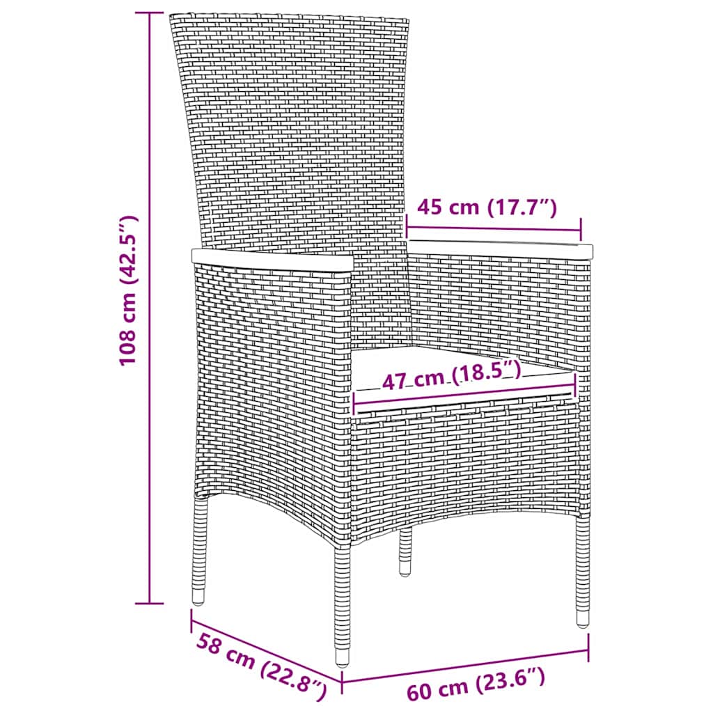 Set masă grădină cu pernă 5 pcs Gri 140 x 70 x 73 cm GartenMobel Dekor