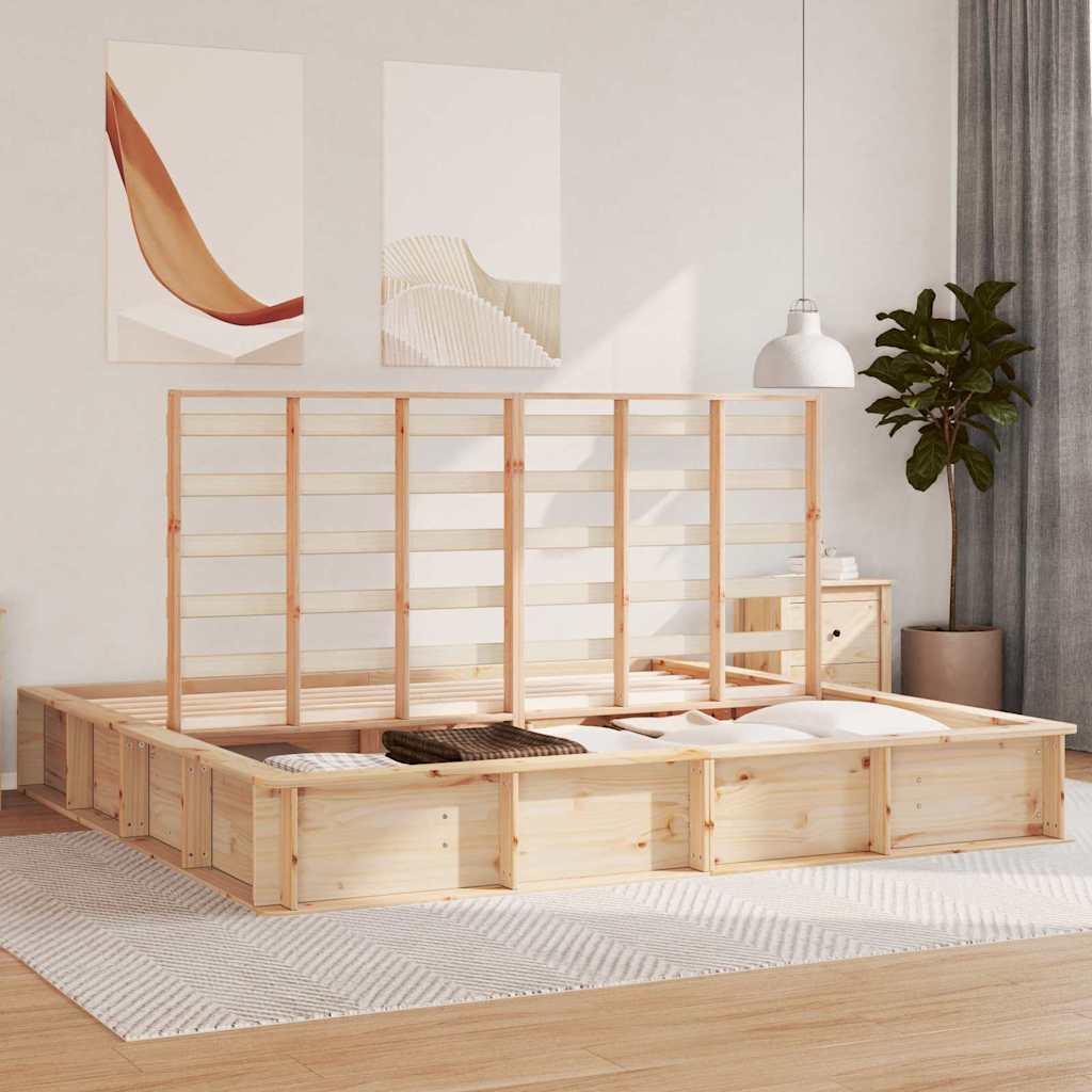 Cadru de pat cu depozitare Maro 180 x 200 cm lemn GartenMobel Dekor