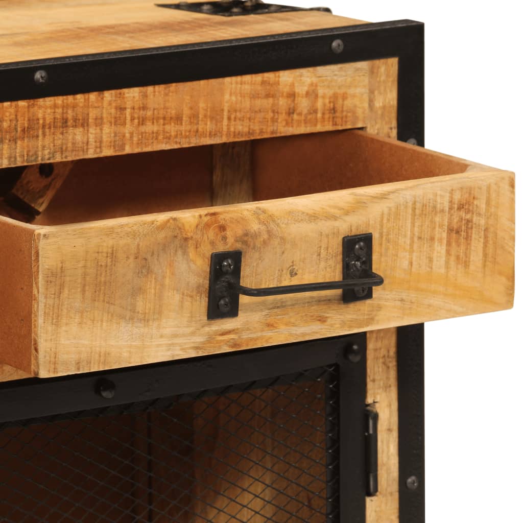 Dulap, 80x31x66 cm, lemn masiv de mango brut și metal GartenMobel Dekor