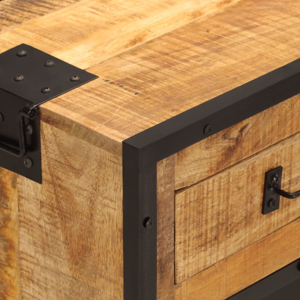 Dulap, 80x31x66 cm, lemn masiv de mango brut și metal GartenMobel Dekor
