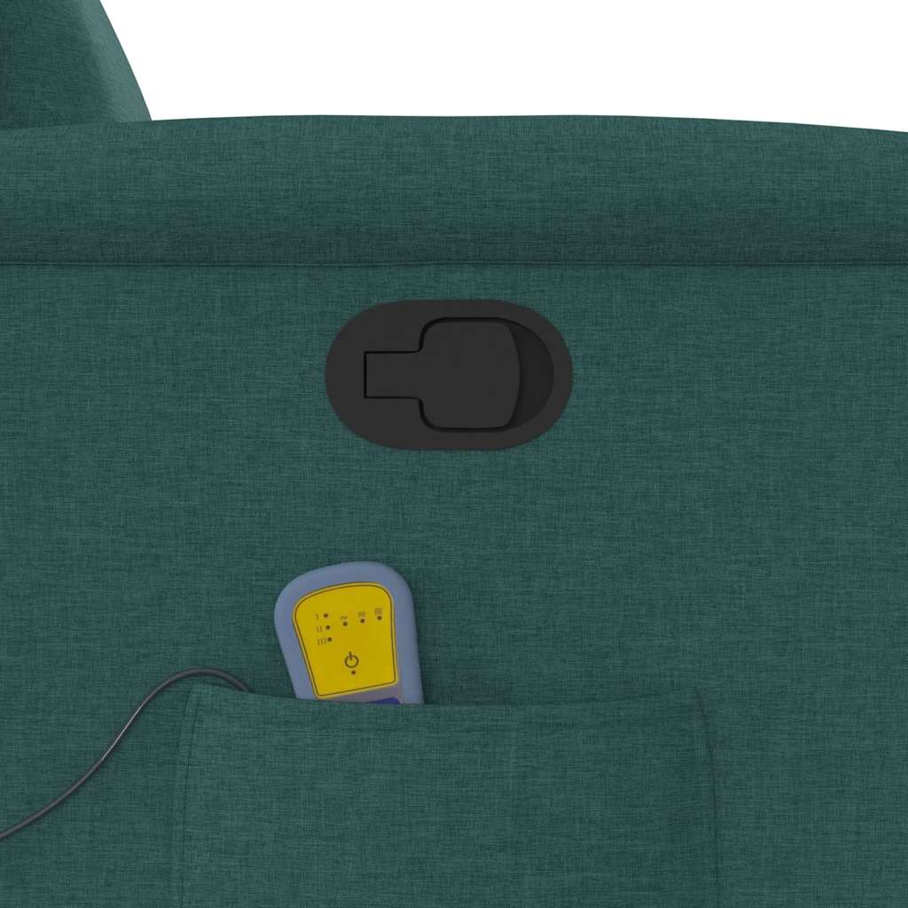 Fotoliu de masaj rabatabil, verde închis, material textil GartenMobel Dekor