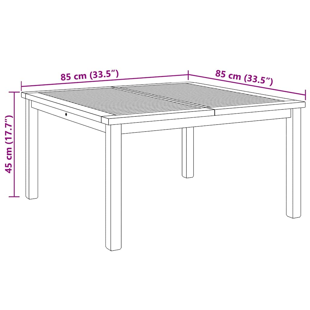 Masă de cafea Maro 85 x 85 x 45 cm Lemn masiv de tec GartenMobel Dekor