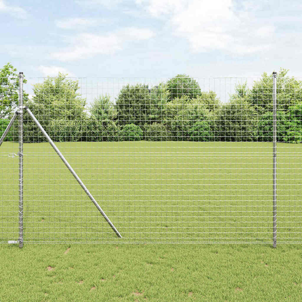 Set Stâlpi pentru Gard Manual 7 pcs Argintiu Ø32mm 210 cm GartenMobel Dekor