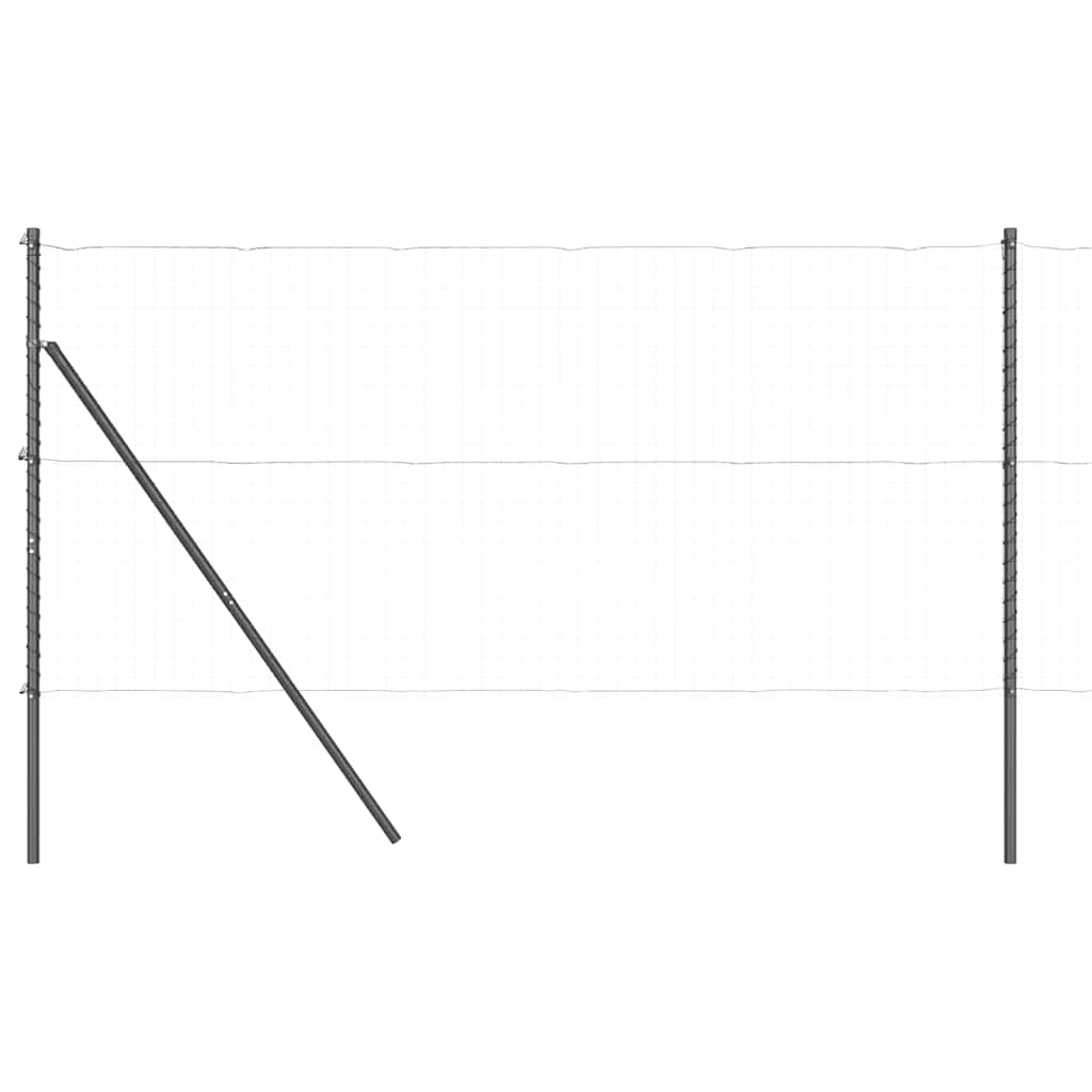 Set de Posturi de Împrejmuire 7 pcs Gri Ø32mm 150 cm Metal GartenMobel Dekor