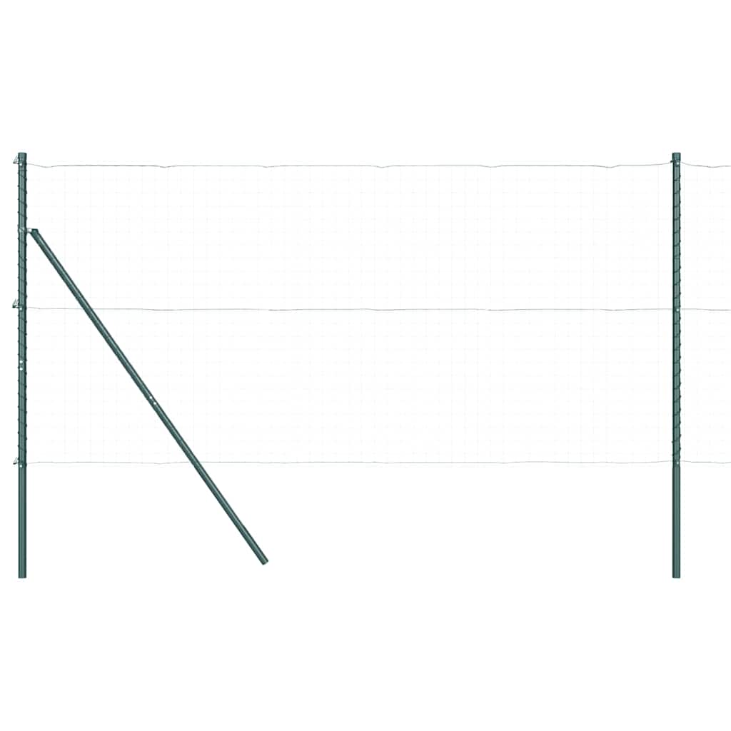 Set de stâlpi Manual 13 pcs Verde Ø32mm 210 cm Oţel GartenMobel Dekor