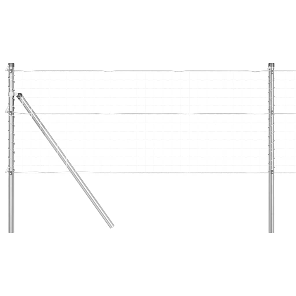 Set de stâlpi pentru gard Manual 13 pcs Argintiu Ø32mm 100 cm GartenMobel Dekor