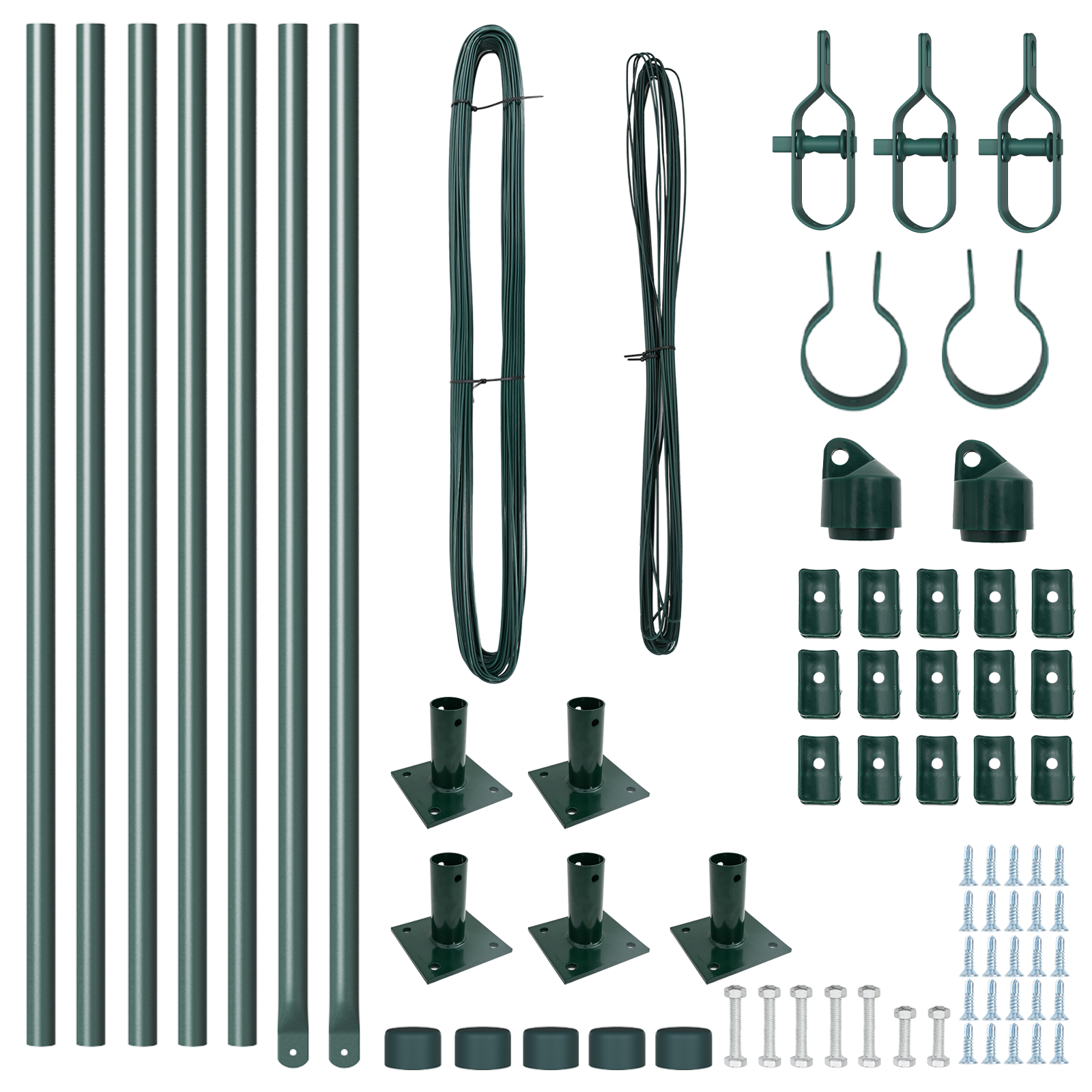 Pereți de gard cu plăci de bază 7 piese Ø32mm 110cm din oțel galvanizat GartenMobel Dekor