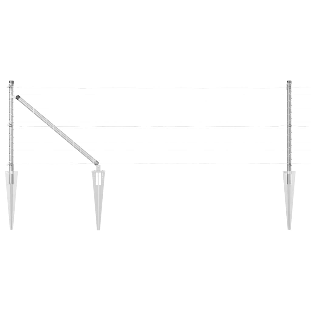 Set de Stâlpi de Gard Manual 7 pcs Argintiu Ø32mm 100 cm Oţel GartenMobel Dekor