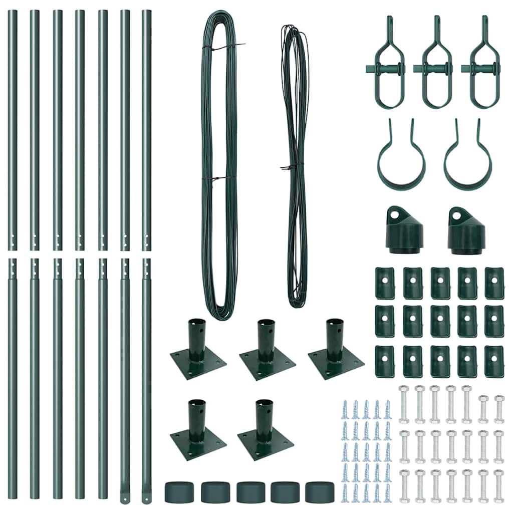 Set de posturi de gard Manual 7 pcs Verde Ø32mm 160 cm GartenMobel Dekor