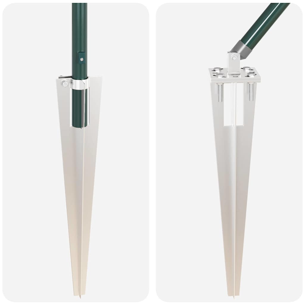 Set de stâlpi de gard Manual 7 pcs Verde Ø32mm 60 cm Metal GartenMobel Dekor