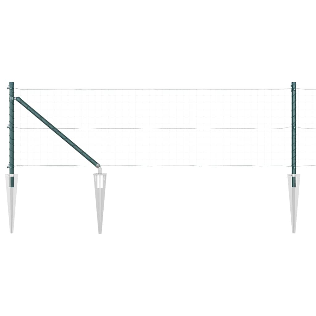 Set de stâlpi de gard Manual 7 pcs Verde Ø32mm 60 cm Metal GartenMobel Dekor