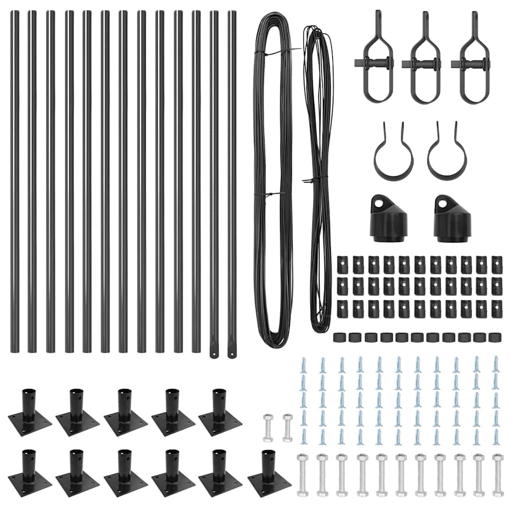 Set de stâlpi pentru gard Manual 13 pcs Gri Ø32mm 160 cm Beton GartenMobel Dekor