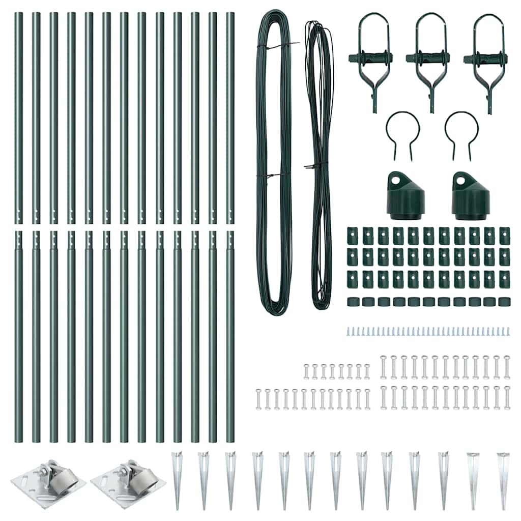 Set posturi de împrejmuire cu știuleți Manual 13 pcs Verde GartenMobel Dekor