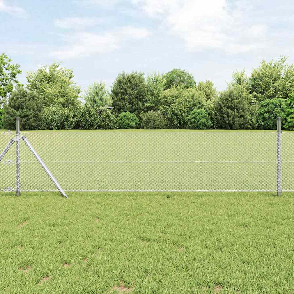 Gard Hexagonal Gri Argintiu 0.4 x 10 m Oțel galvanizat GartenMobel Dekor