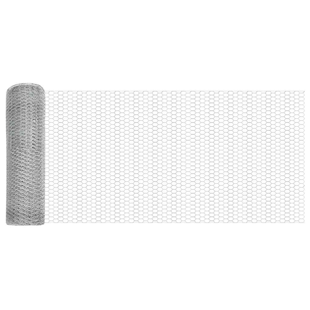Gard Hexagonal Gri Argintiu 0.4 x 10 m Oțel galvanizat GartenMobel Dekor