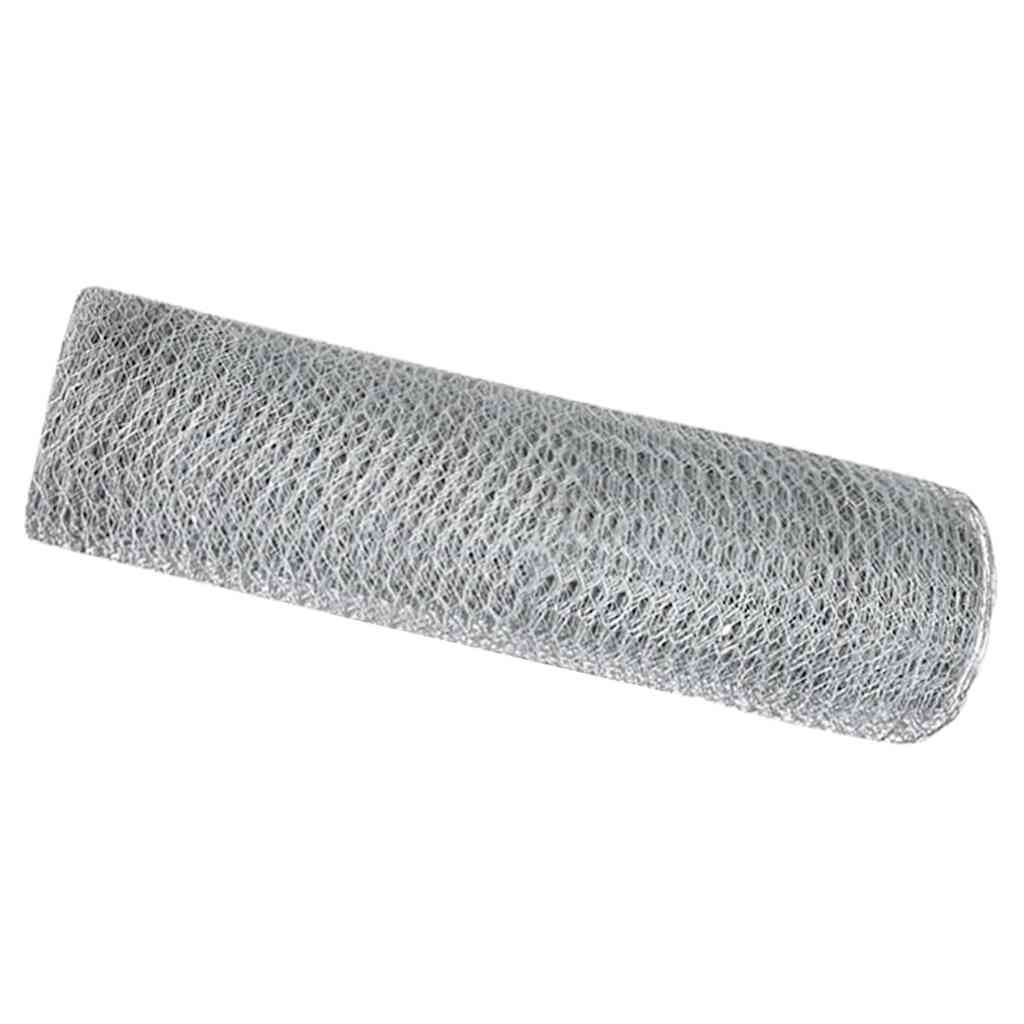 Gard Hexagonal Gri Argintiu 0.4 x 10 m Oțel galvanizat GartenMobel Dekor